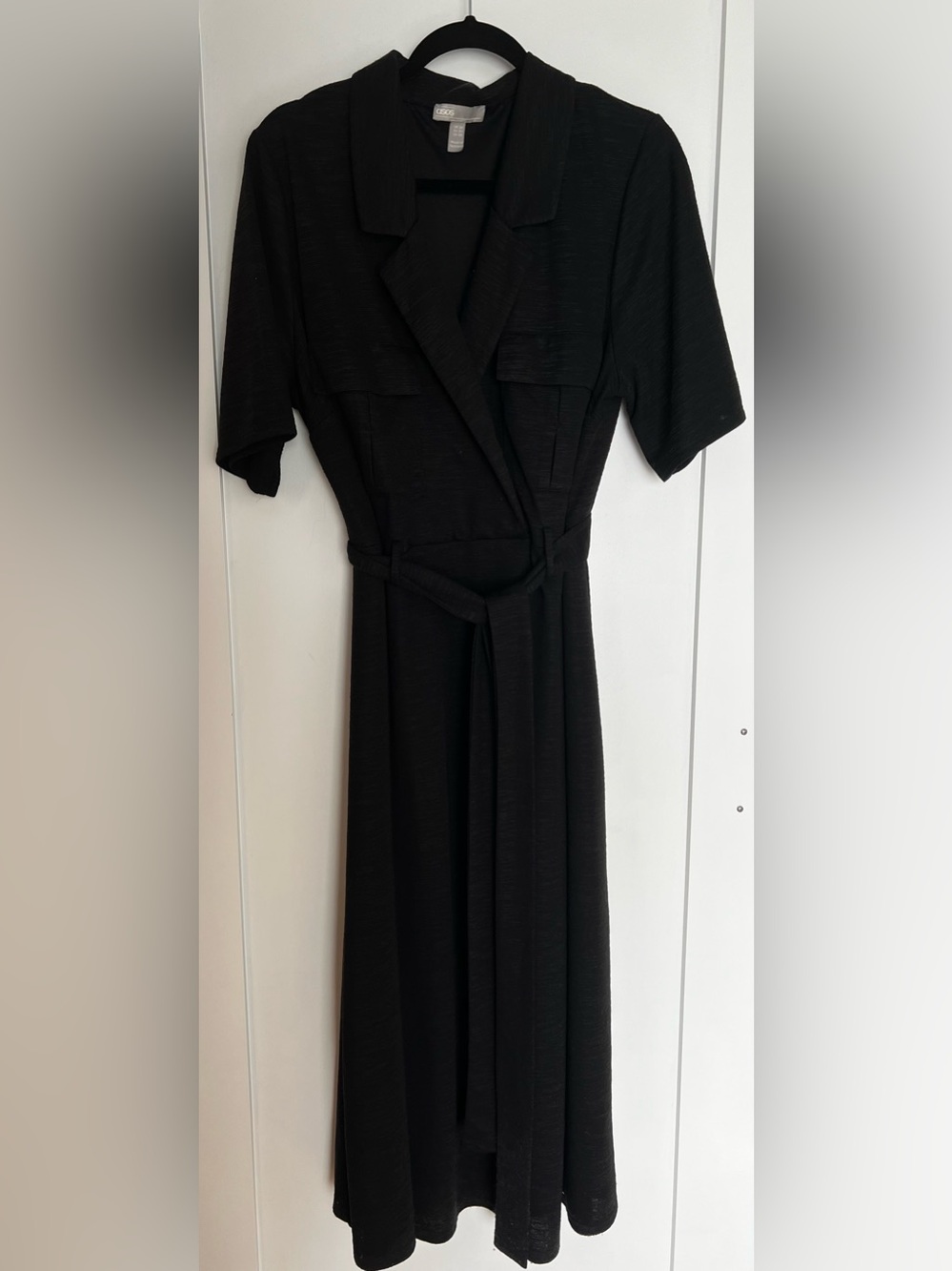 ASOS | Black Maxi Shirt Dress with Self-Tie Waist